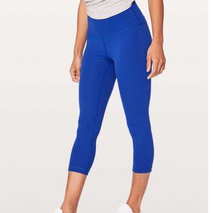 Lululemon Wunder Under Crop Leggings Blue size 4